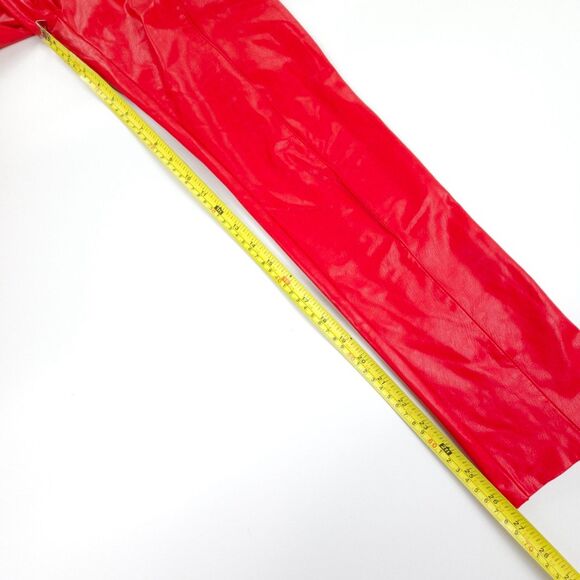 AMANDA UPRICHARD Romana Pants Lipstick Red 90s Vegan Patent Leather Maximalist - Picture 4 of 8